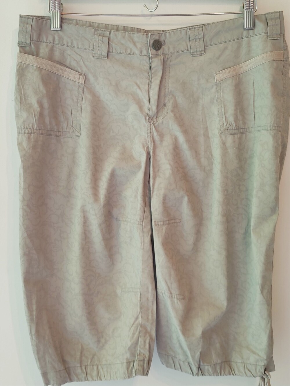 PrAna Grey Cotton Capri Length Pants 12